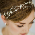 Crystal bohemian intertwined wedding hair vine - Anastasia - Debbie Carlisle