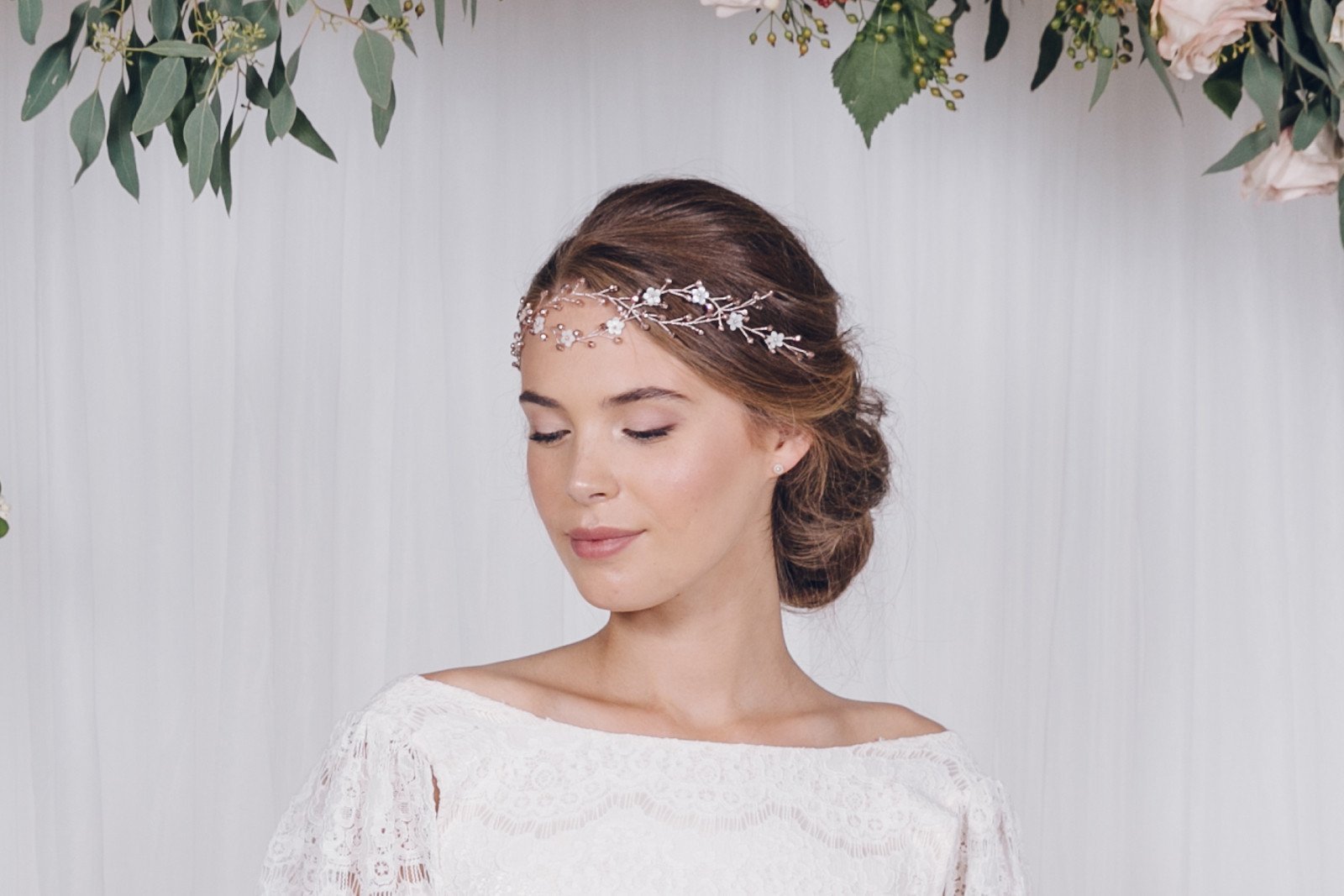 Crystal bohemian intertwined wedding hair vine - Anastasia - Debbie Carlisle