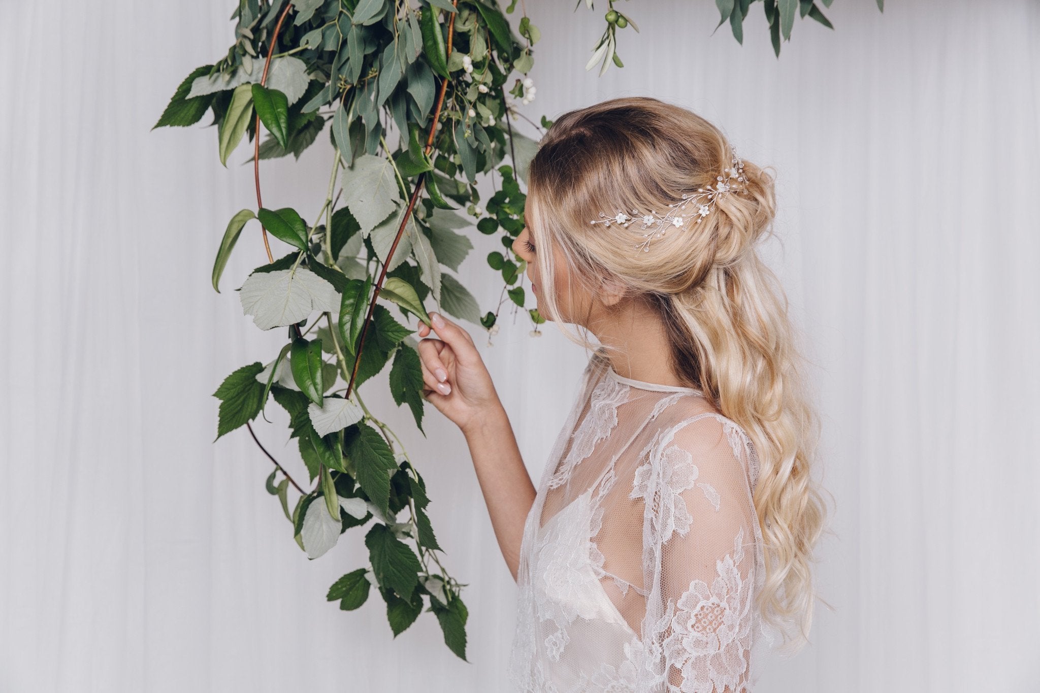 Crystal bohemian intertwined wedding hair vine - Anastasia - Debbie Carlisle