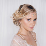 Delicate crystal and pearl bridal headband - Anya - Debbie Carlisle