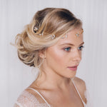 Delicate crystal and pearl bridal headband - Anya - Debbie Carlisle