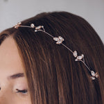 Delicate crystal and pearl bridal headband - Anya - Debbie Carlisle