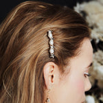 Small Swarovski star and pearl wedding hair comb