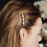 Small Swarovski star and pearl wedding hair comb