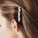 Small Swarovski star and pearl wedding hair comb by debbiecarlisle.com