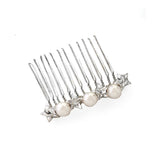 Artemis Slim Crystal and Pearl Star Bridal Comb