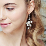 Debbie Carlisle Silver Swarovski Crystal star and moon bridal earrings