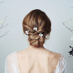 Swarovski Crystal star and pearl celestial hairpins 