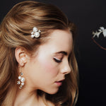Debbie Carlisle Moonlight collection star and moon bridal hair pin and earring set