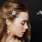 Debbie Carlisle Moonlight collection star and moon bridal hair pin and earring set