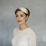 Ava crystal and feather wedding headband - Debbie Carlisle