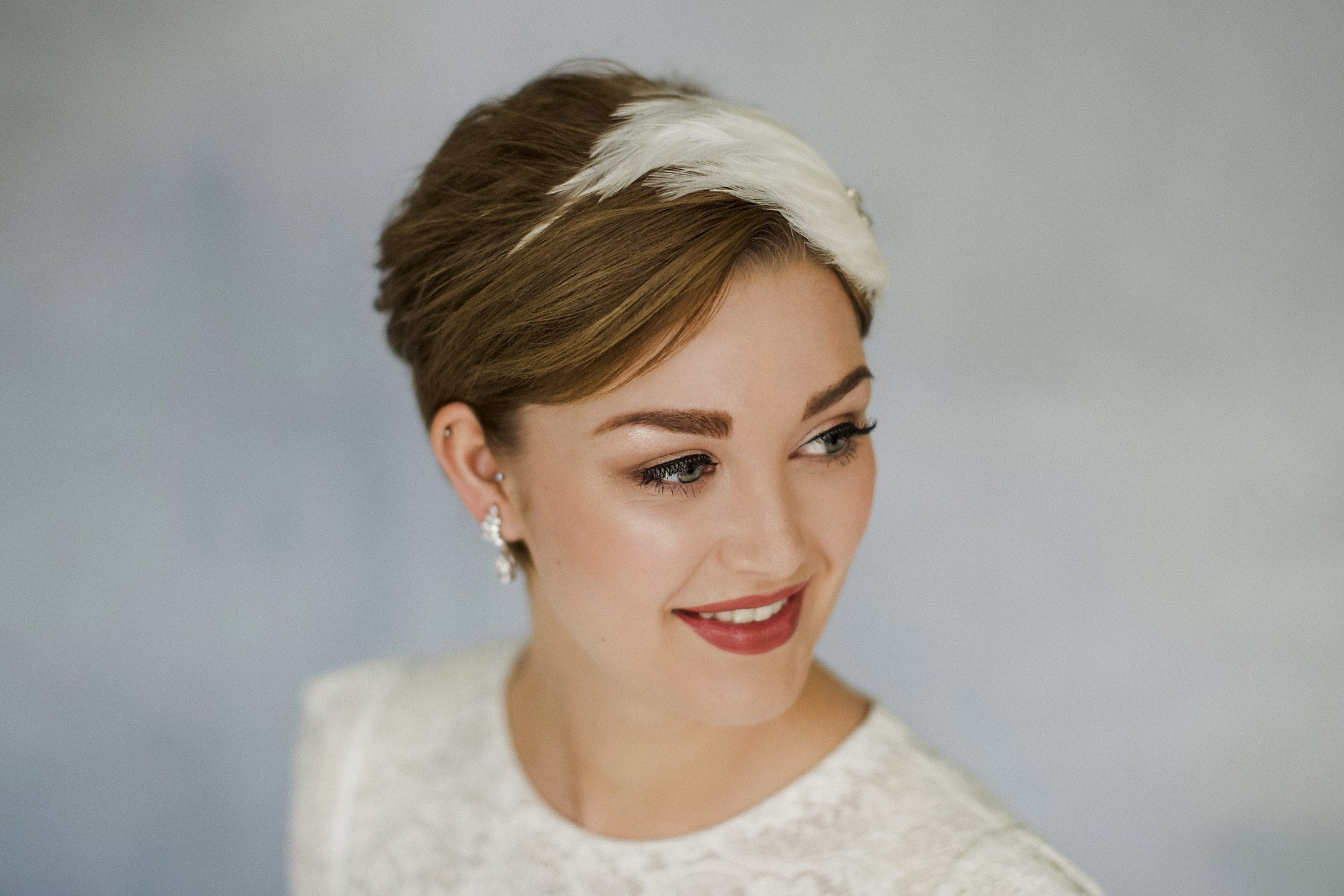 Ava crystal and feather wedding headband - Debbie Carlisle