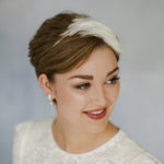 Ava crystal and feather wedding headband - Debbie Carlisle
