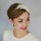 Ava crystal and feather wedding headband - Debbie Carlisle