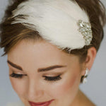 Ava crystal and feather wedding headband - Debbie Carlisle