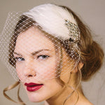 Ava crystal and feather wedding headband Headpiece - Debbie Carlisle