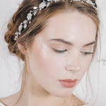 Crystal and pearl floral wedding headband