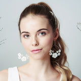 Mother of pearl flower bridal earrings by Debbie Carlisle
