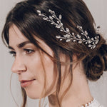 Silver Swarovski crystal bridal hair vine - Cassie