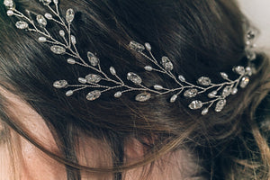 Silver Swarovski crystal bridal hairvine - Cassie