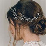 Silver Swarovski crystal wedding hair vine - Cassie