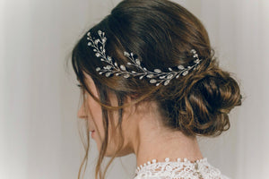 Silver Swarovski crystal wedding hair vine - Cassie