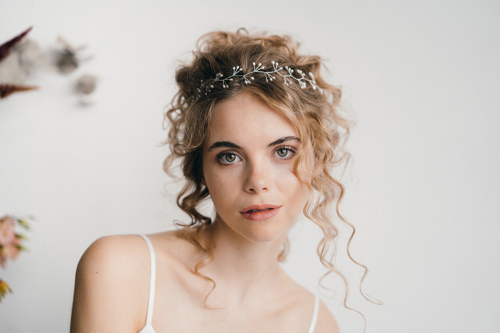 simple pearl silver hairvine