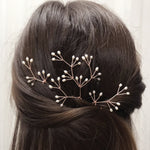 Rose gold freshwater pearl cluster hair pins - Celeste