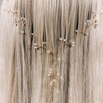 Multi strand plait hair vine in gold and freshwater pearls - Celine 'Y' hair vine