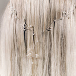 Multi strand plait hair vine in silver and freshwater pearls - Celine 'Y' hair vine