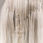 Multi strand plait hair vine in silver and freshwater pearls - Celine 'Y' hair vine