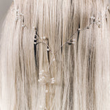 Multi strand plait hair vine in silver and freshwater pearls - Celine 'Y' hair vine