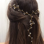 Gold freshwater pearl Y hairvine - Celine