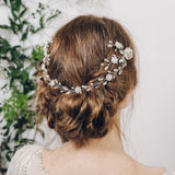 Circlet style bridal hair vine back of the head