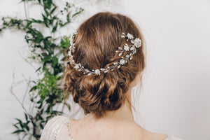 Circlet style bridal hair vine back of the head
