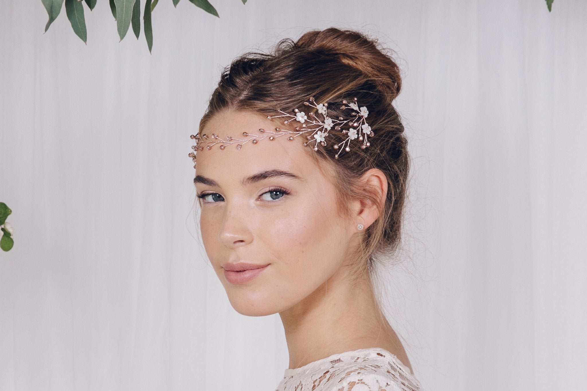 Boho flower forehead band hair vine- Coralie - Debbie Carlisle