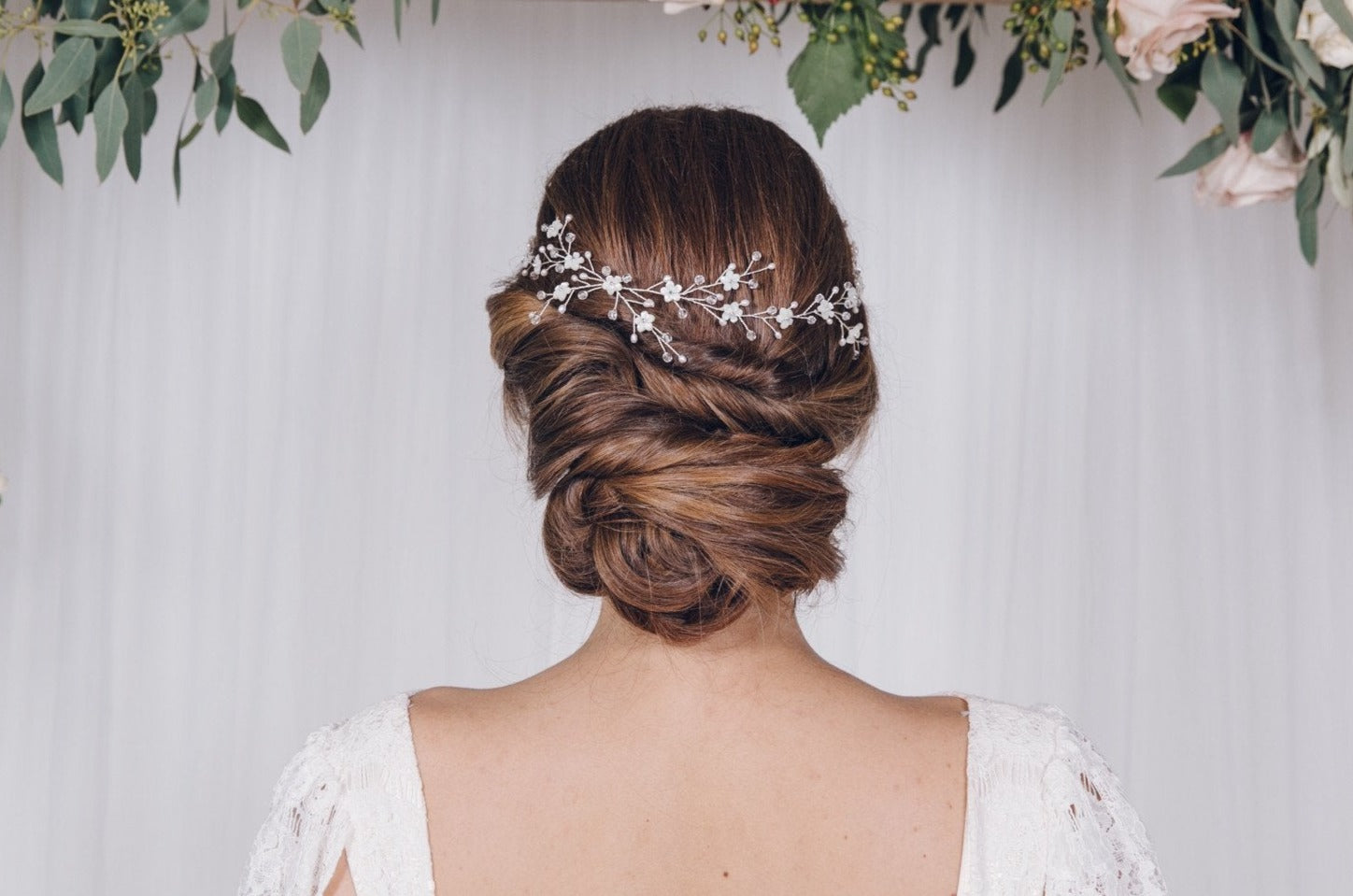 Delicate flower crown wedding halo circlet - Cornelia - Debbie Carlisle