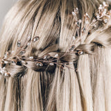 Rose gold Swarovski crystal wedding hairvine - Cassie