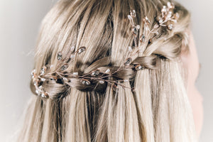 Rose gold Swarovski crystal wedding hairvine - Cassie