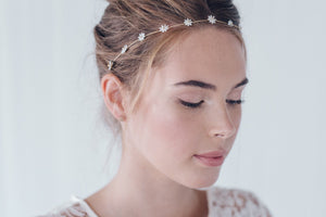 Simple flower wedding headband in gold, silver or rose gold - Daisy