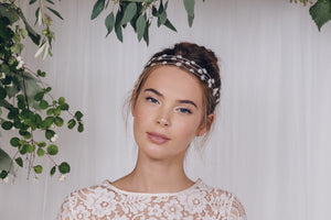 Simple flower wedding headband in gold, silver or rose gold - Daisy