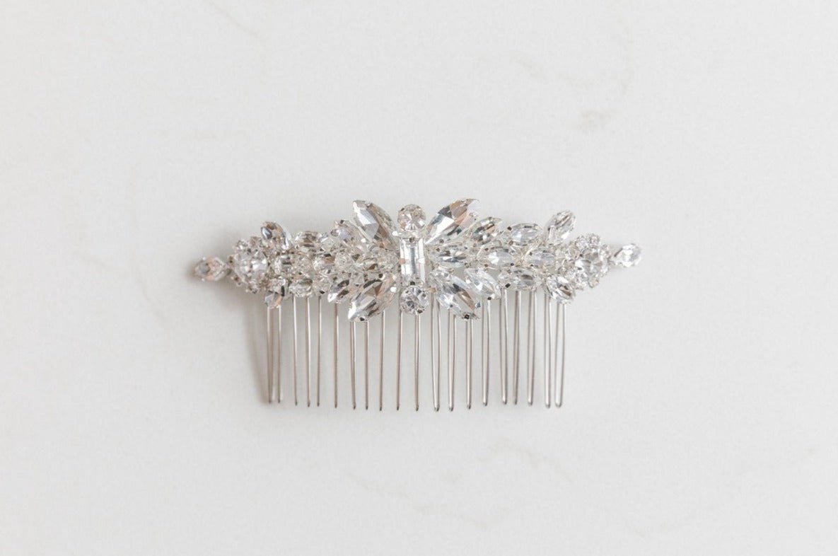 Elegant vintage crystal wedding hair comb - Elsa