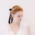 Gold celestial star crystal headband