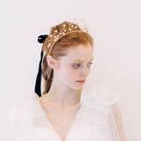 Gold celestial star crystal headband