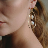 Edie gold statement baroque pearl sculptural earrings