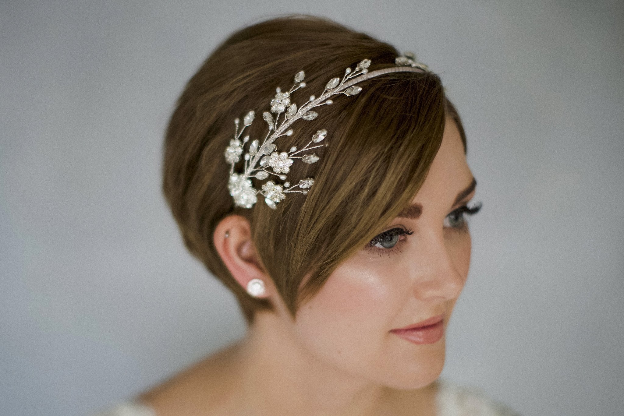 Crystal flower wedding headband - Eleanora - Debbie Carlisle