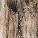 Silver and freshwater pearl veil hairvine with dangling strands - Elise