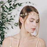 Flower garland pearl and crystal wedding browband headband