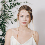 Hippy flower garland mother of pearl wedding headband
