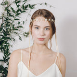 Hippy flower garland mother of pearl wedding headband
